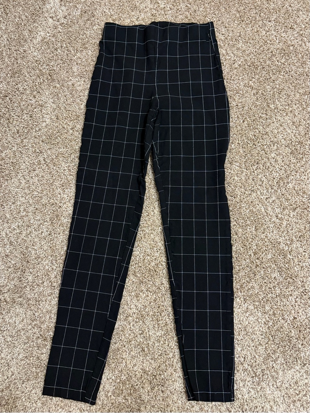 Forever 21 Black Windowpane Trousers